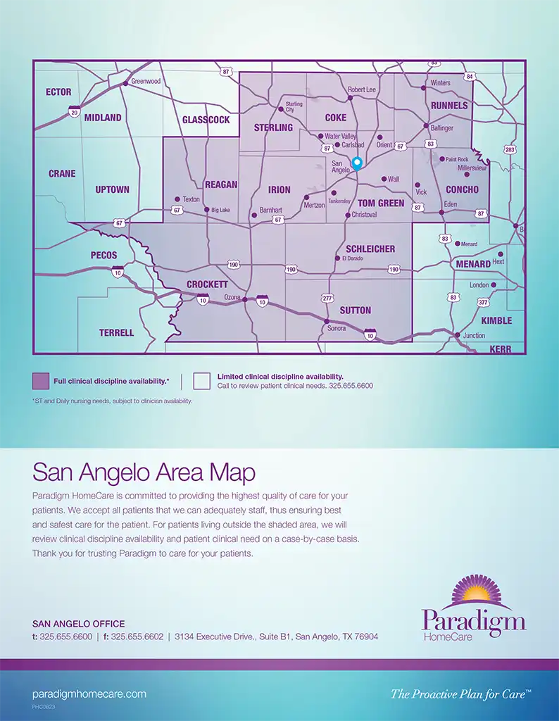 View San Angelo Texas Service Area Map